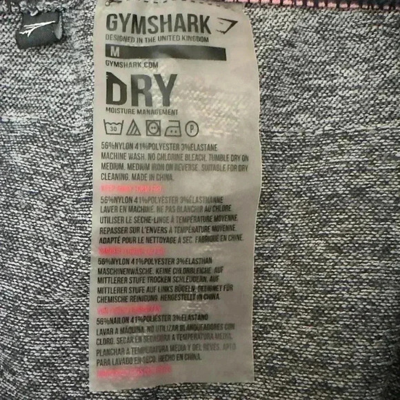 Gymshark Flex Leggings Mid Rise Grey Pink Waistband Women's Size M - Picture 11 of 13